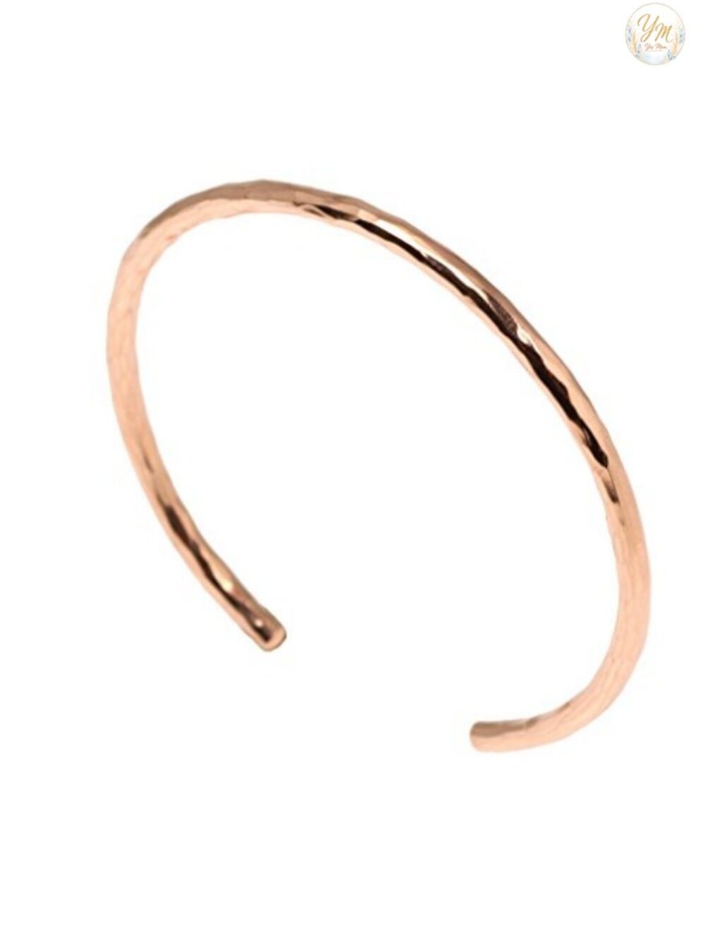 Hammered Copper Cuff Bracelet Handmade 3mm Solid Uncoated Bangle